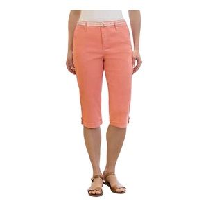 Gloria Vanderbilt Women LILIAN Skimmer Shorts 14 All Around Slimming Belted NEW